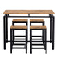 TREXM 5-piece compact bar table with table and stool - modern industrial design brown