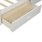 Wood platform bed with two drawers twin (white)