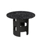 Modern Round Dining Table with Printed Black Marble Table Top for Dining Room