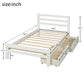 Wood platform bed with two drawers twin (white)