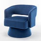 Swivel Barrel Chair, Velvet Accent Armchair 360 Degree Swivel Club Chair for Living Room Bedroom Reception Room