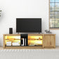 ModernTV stand suitable for TVs under 80 inches, media console with multifunctional storage, and LED lights