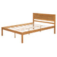 Platform Bed Frame with Headboard, Wood Slat Support No Box Spring Needed Full  Oak