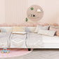 Twin Size Upholstered Daybed with Carton Ears Shaped Headboard White