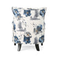 Modern Retro Printed Fabric Club Chair, White and Blue Patterned Armchair for Living Rooms