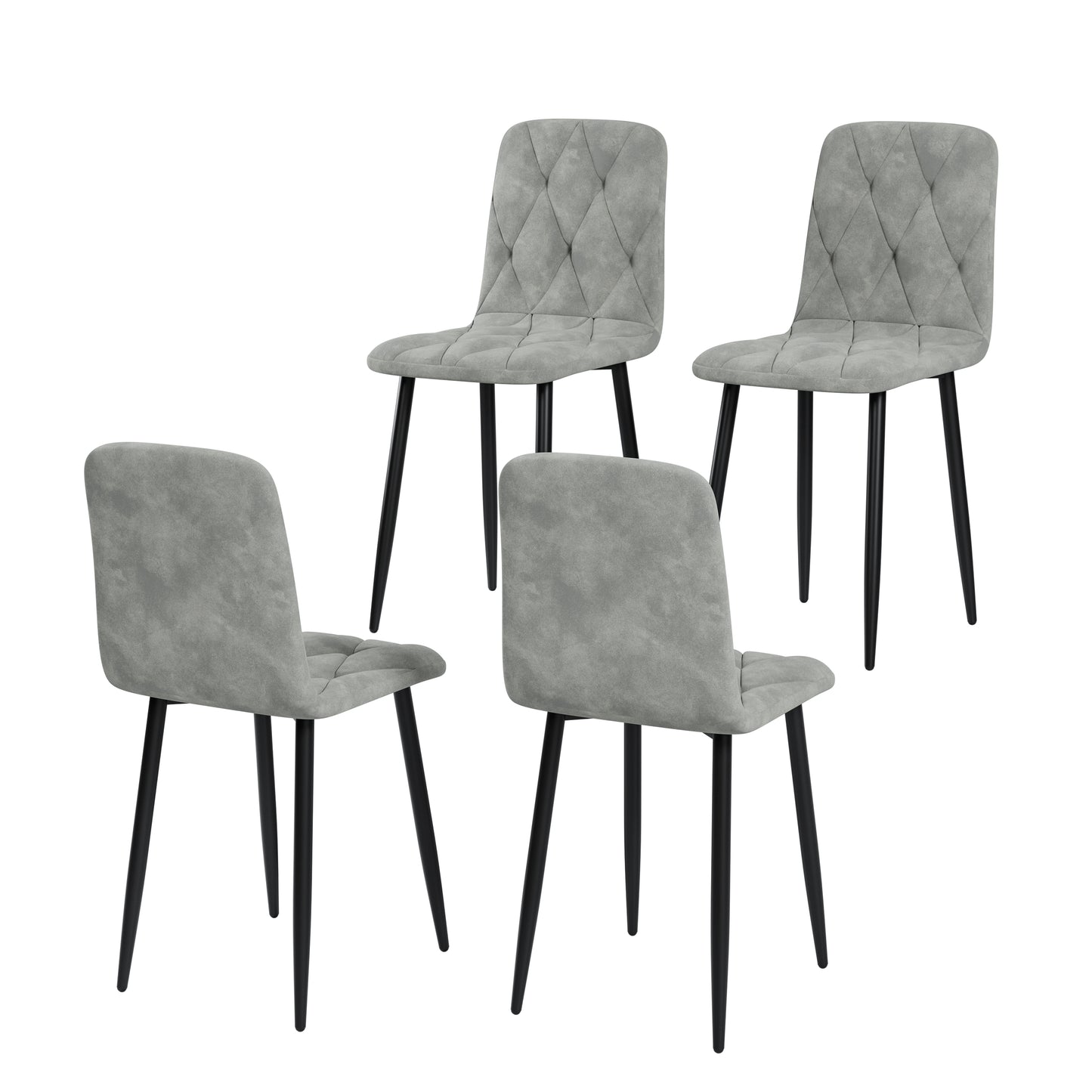 Dining Chairs Set of 4, Modern Kitchen Dining Room Chairs, Velvet Dining Chair Upholstered Cushion Seat and Sturdy Metal Legs