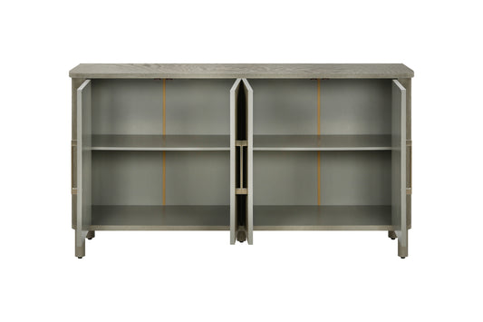 Four Door Storage Cabinet With Curved Countertop