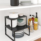 Simple Kitchen Countertop Tiered Shelf Desktop Storage Rack Cabinet Inside The Compartment Shelf