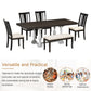 Traditional 6-Piece Trestle Extendable Dining Table Set with Removable Leaf, Padded Chairs, and Bench, Distressed White