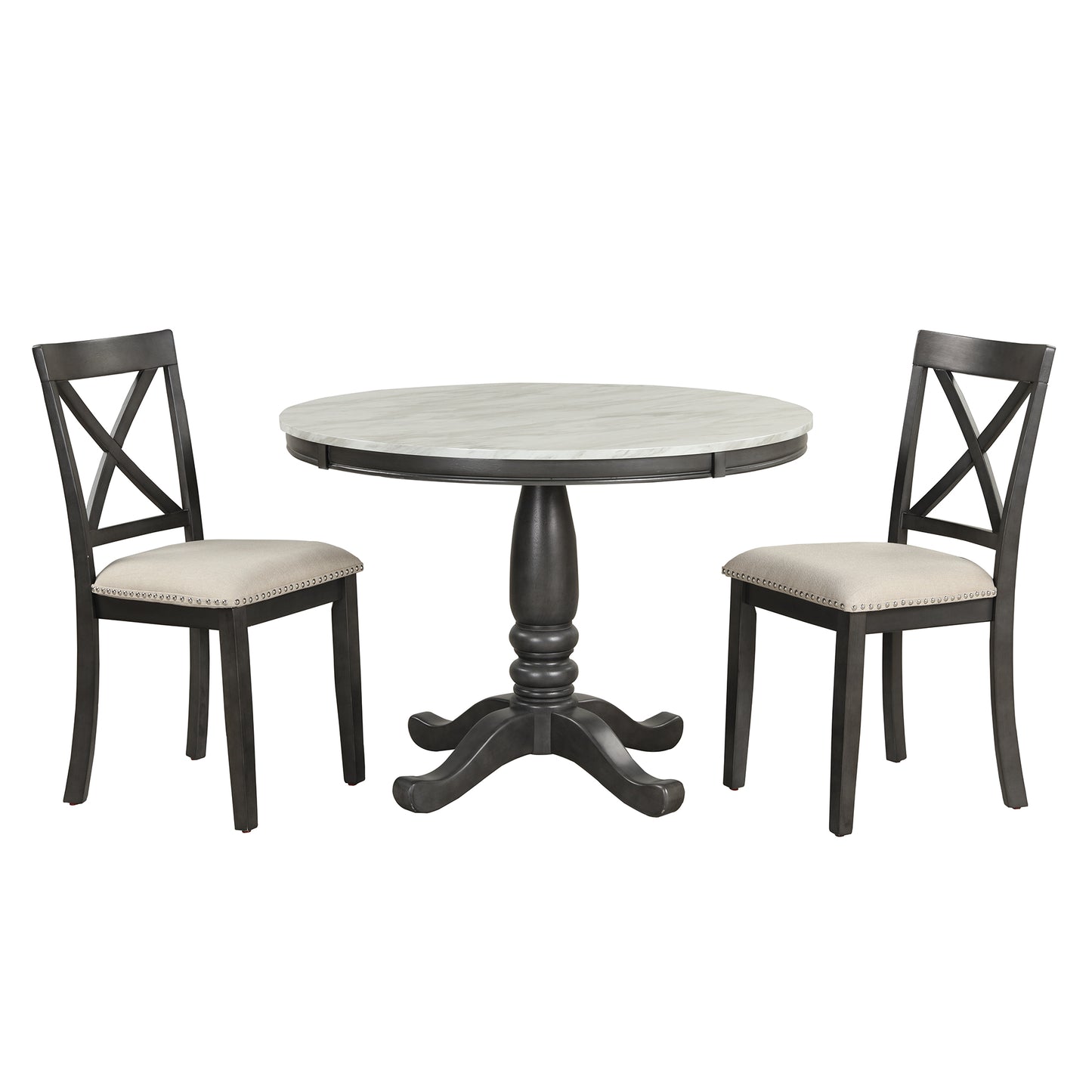 Orisfur 5 Pieces Dining Table and Chairs Set for 4 Persons Kitchen Room Solid Wood Table with 4 Chairs