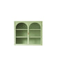 Glass Doors Modern Two-door Wall Cabinet with Featuring Three-tier Green