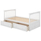 Twin over Twin Bunk Bed with Drawers  Convertible Beds  White