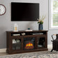 Contemporary TV Media Stand with 18" Fireplace Insert, Entertainment Console for TVs Up to 65 Inches