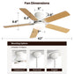 42 Inch Modern Ceiling Fan With 3 Color Dimmable Light 5 Blades Remote Control Reversible DC Motor White