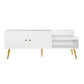 Modern Shoe Storage Bench with Hidden Storage and Upholstered Cushions, White Finish