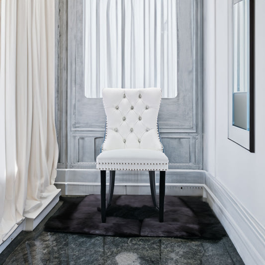 Nikki Upholstered Dining Chairs Set of 2 White Blue