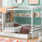 Twin size House Bed with Two Drawers and Wardrobe,White