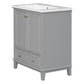 30inchgrey Bathroom Vanity with Sink ComboMulti-functional Bathroom Cabinet with Doors and Drawer Solid Frame and MDF Board