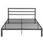 Queen Size Metal Bed Frame with Headboard Charcoal Grey