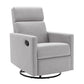 Modern Upholstered Rocker Nursery Chair Plush Seating Glider Swivel Recliner Chair Gray