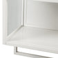 Glass Doors Modern Two-door Wall Cabinet with Featuring Two-tier Enclosed Storage an Open Shelf and Towel Rack