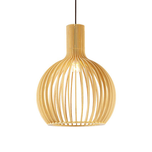 Birdcage Lamp Black Wood Pendant Lights E27 Restaurant Decoration Wood Hanging Lamp for Living Room Bedroom Light Fixtures