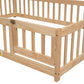 Full House-Shaped Headboard Floor Bed with Fence Natural