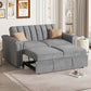 U_STYLE Convertible Soft Cushion Sofa Pull Bed ,for Two People to Sit On