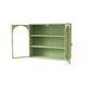 Glass Doors Modern Two-door Wall Cabinet with Featuring Three-tier Green