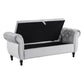 Velvet Multifunctional Storage Ottoman Bench with 1 Pillow, Stylish and Practical for Living Rooms, Grey