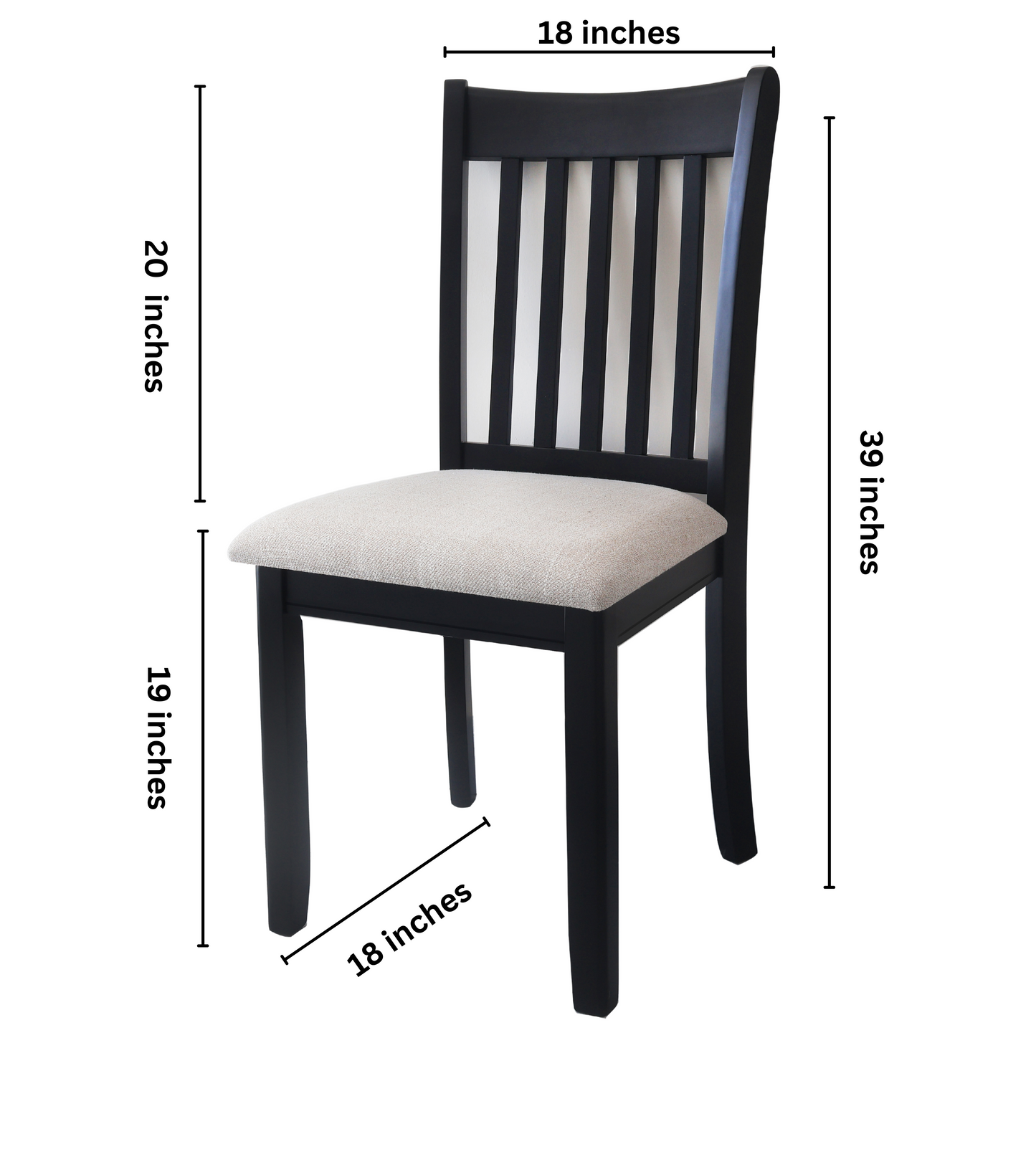 Upholstered Black Dining Chairs, Set of 2, Comfortable and Stylish for Farmhouse Kitchens