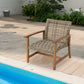 HAMPTON WOOD + WICKER CLUB CHAIR ( set of 2)