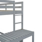 Twin High Loft Bed with Ladder landing Platform, Ladders, Guardrails,Grey