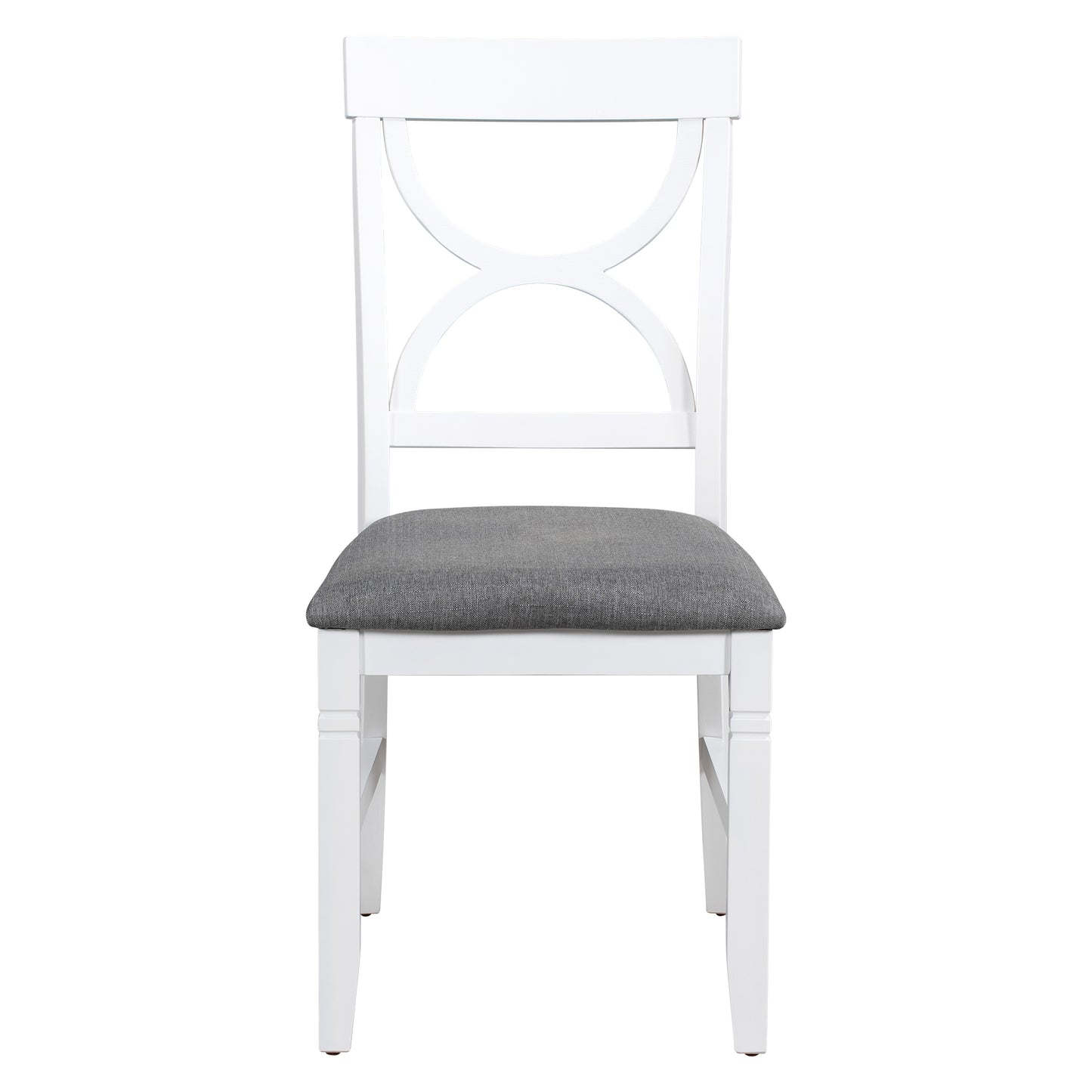 Juego de mesa de comedor de madera TOPMAX de 6 piezas con banco tapizado y 4 sillas, estilo rústico en gris y blanco