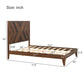 Mid-Century Modern Platform Bed Wood Slat Support with No Box Spring Needed,Full, Walnut