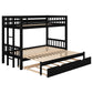 Twin over Pull-out Bunk Bed with Trundle  Espresso