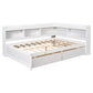 Full Bed with L-shaped Bookcases, Drawers ,White