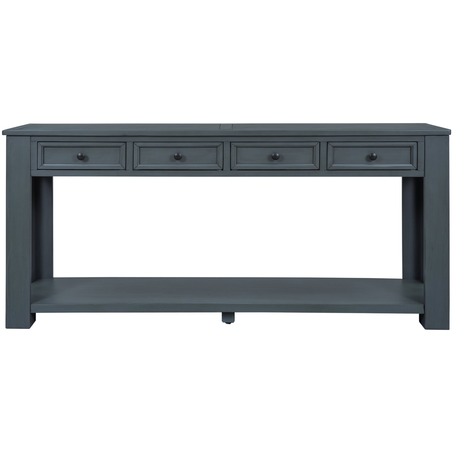 TREXM Console Table with Storage Drawers and Bottom Shelf, Navy Finish for Entryways and Hallways