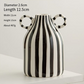 Hand drawn dual ear striped niche ceramic vase dining table flower arrangement ornament large belly simple floral ware