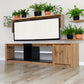 ModernTV stand suitable for TVs under 80 inches, media console with multifunctional storage, and LED lights