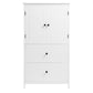 Bathroom Storage Cabinet, Cabinet with Two Doors and Drawers, Adjustable Shelf, MDF Board, White