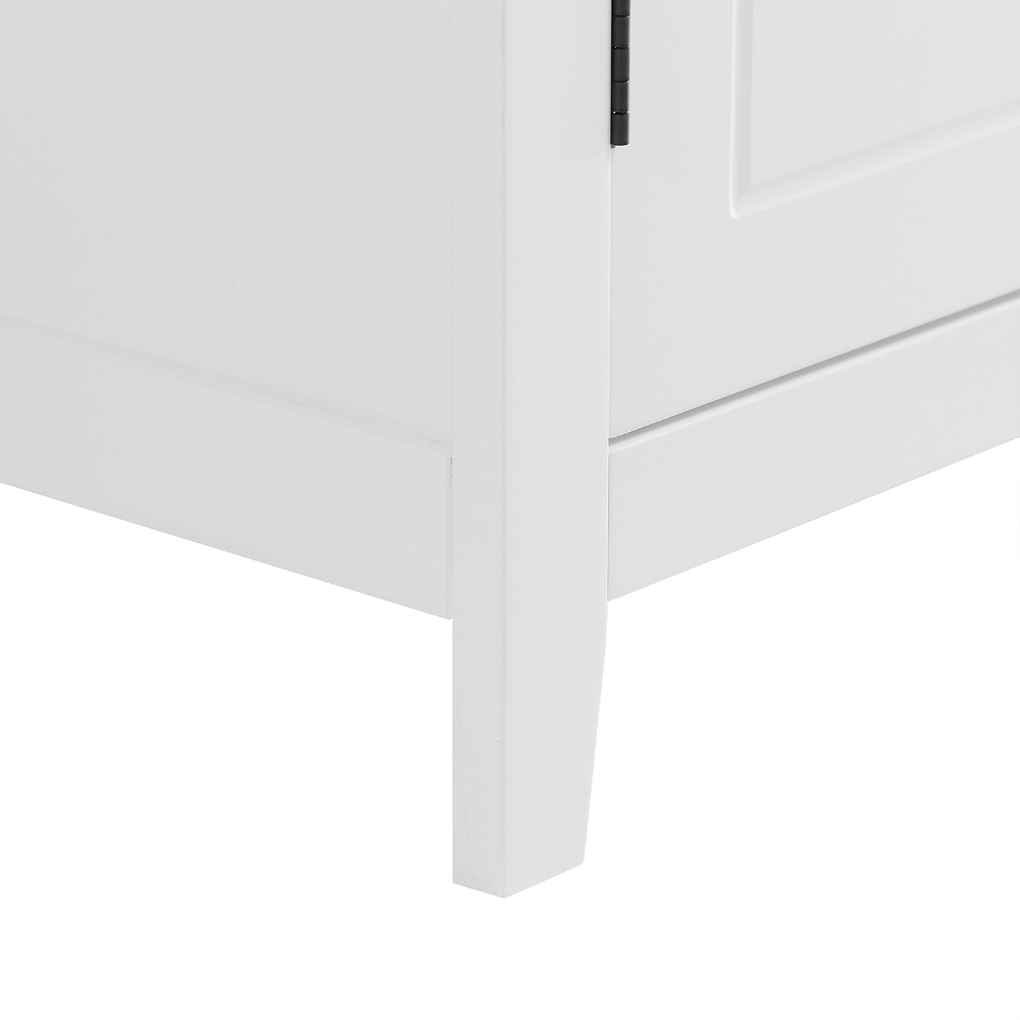 Bathroom floor storage cabinet, bathroom storage unit, 4-door independent cabinet, adjustable shelf, adaptive shelf, white