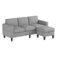 Light Grey Sofas with L-Shaped Design, Perfect for Families, Apartments, Dorms, and Compact Spaces