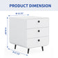 Modern Night Stand Storage Cabinet for Living Room Bedroom Steel Cabinet with 3 Drawers Bedside Furniture Circular Handle