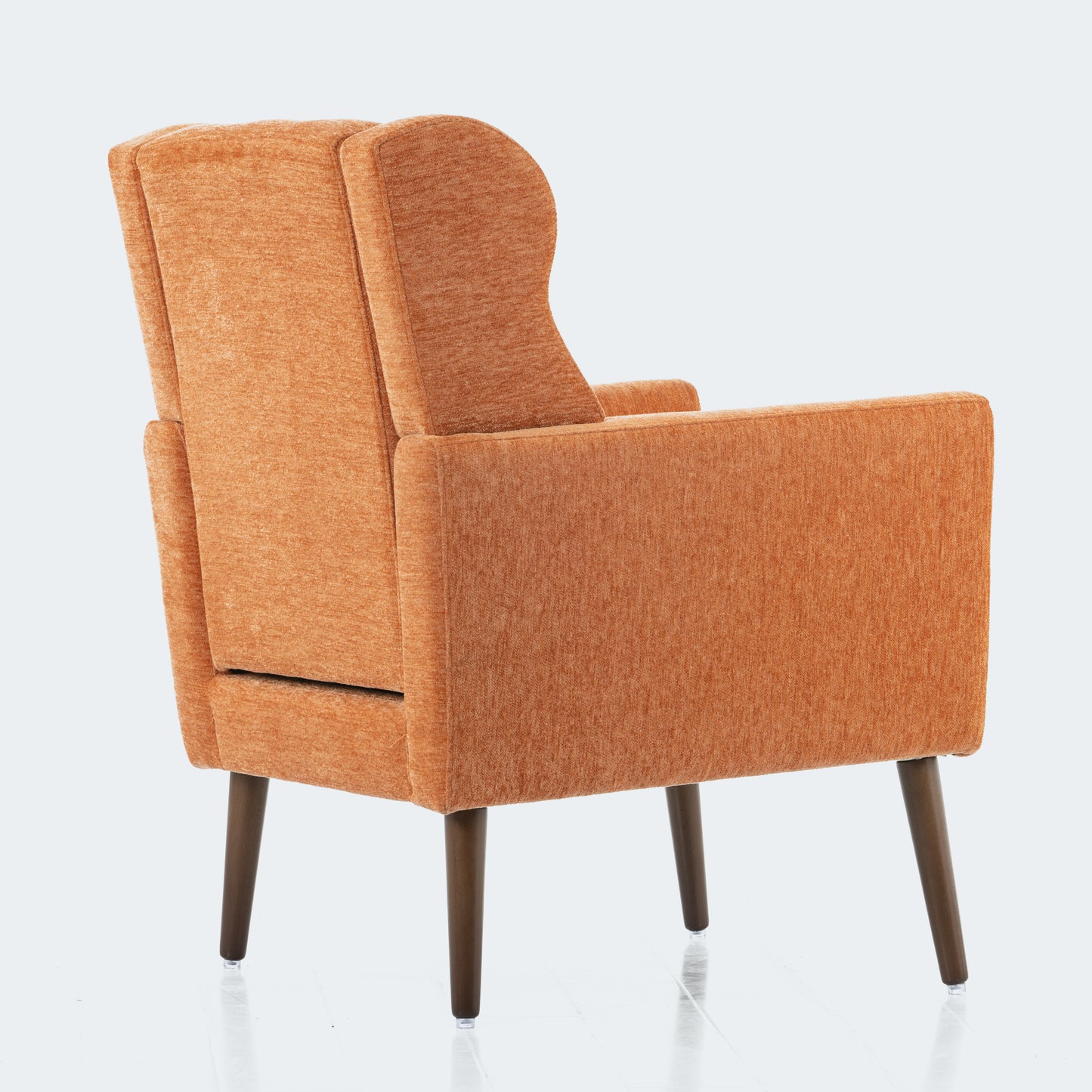 Modern Accent Chair Upholstered Foam Filled Living Room Chairs Comfy Reading Chair Mid Century Modern Chair (Orange)