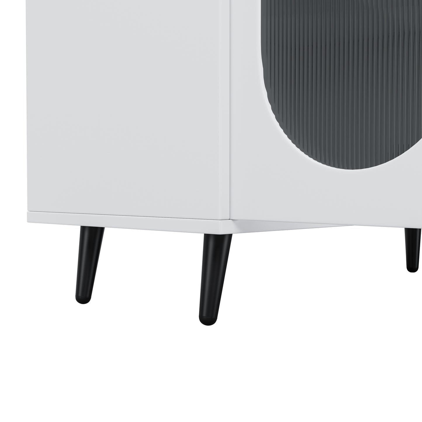 Modern Accent Sideboard Cabinet with Acrylic Doors, Freestanding Storage Cupboard in White Finish