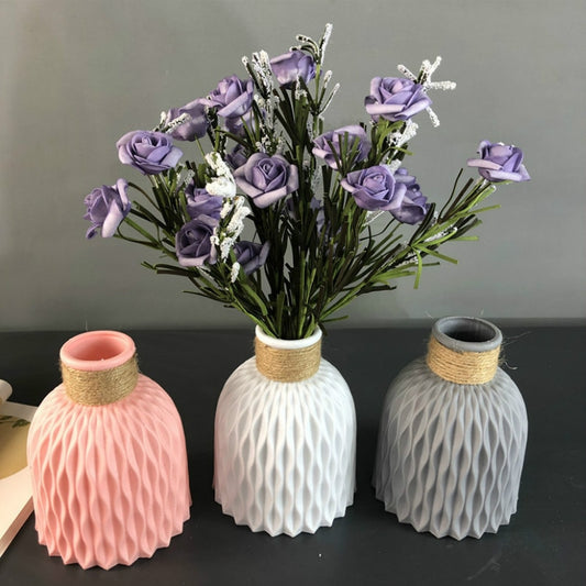 Plastic Vase European Style Home Decoration Vase Anti-ceramic Plastic Unbreakable Wedding Dried Flowers Plants Hydroponic Pots