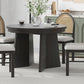 TREXM 5-Piece Retro Dining Set, Expandable Table and 4 Cushioned Chairs with Rattan Backrests, Espresso Finish