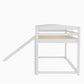 Twin over Twin Bunk Bed with Convertible Slide and Ladder   White