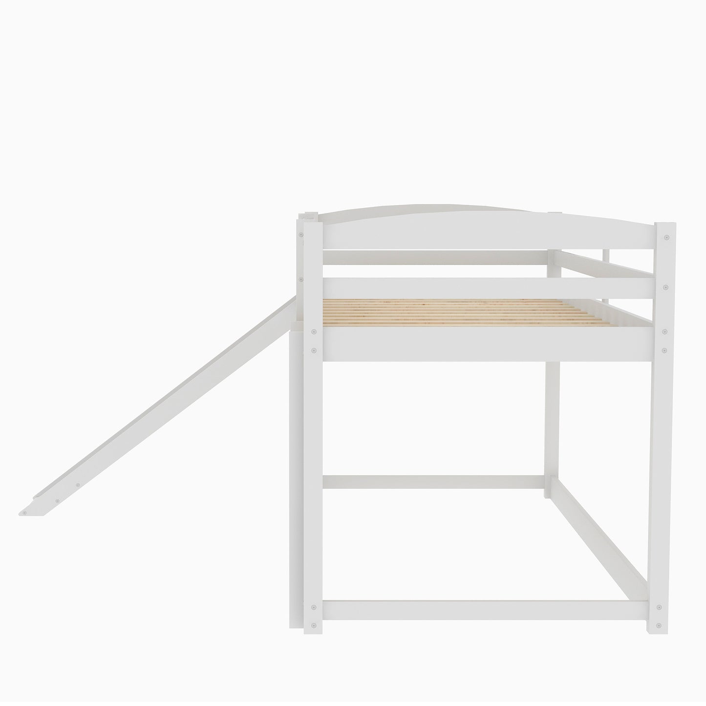 Twin over Twin Bunk Bed with Convertible Slide and Ladder   White